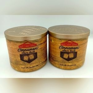 Lot of 2 BRAND NEW Bath & Body Works Cinnamon Clove Buds 3-wick Candles
